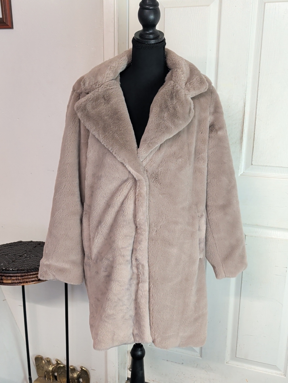 Stoosh Coat Faux Fur Women M Warm Cozy